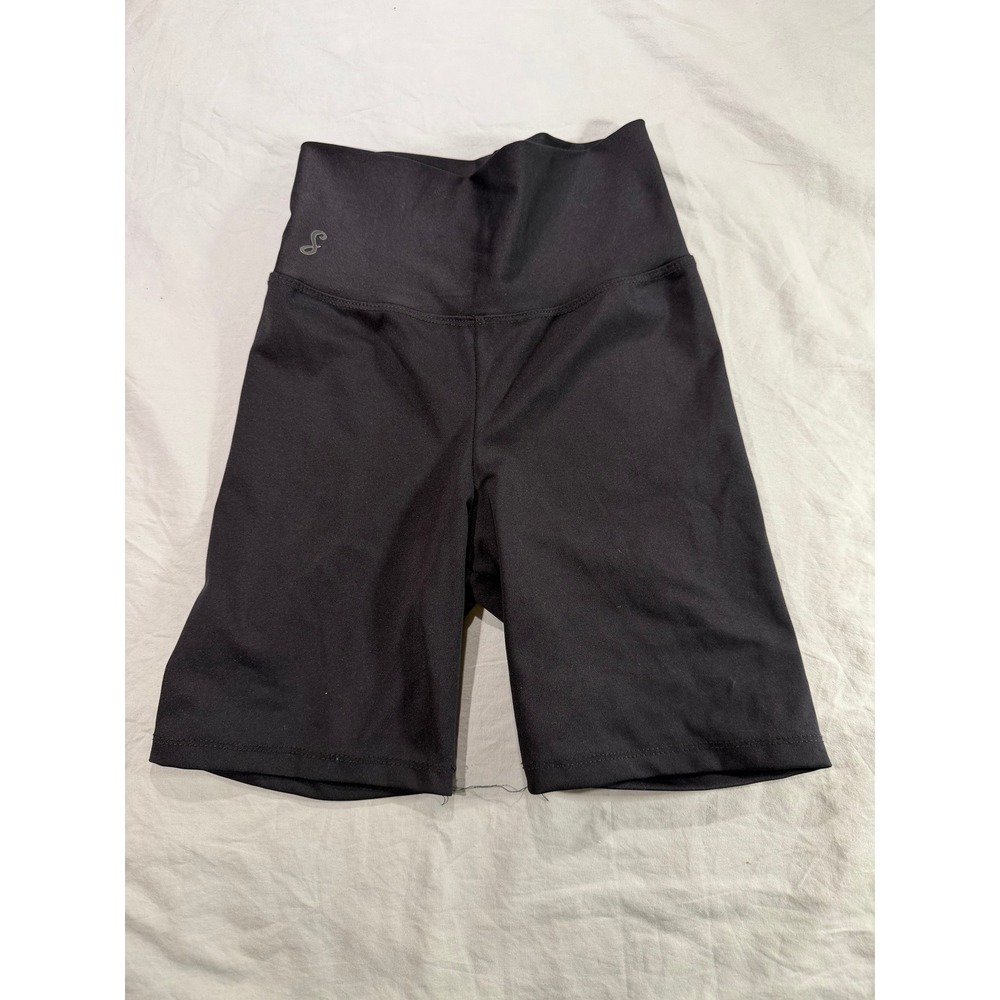 Soel Dancewear Kids Black High Waisted Biker Shorts Child Large Dance Neutral